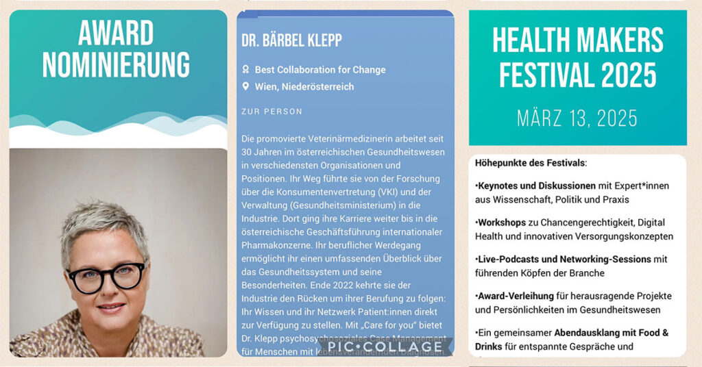 Care-for-you_baerbel-klepp-Medien_Health-Makers-Festival-2025_Award-Nominierung